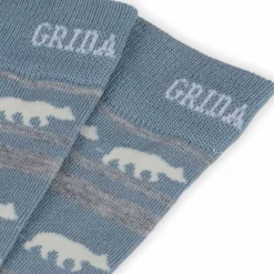 Gridarmor Striped Bear Merino Socks Blue Shadow