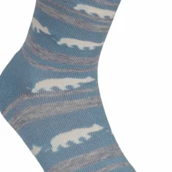Gridarmor Striped Bear Merino Socks Blue Shadow