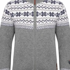 Gridarmor Women's Snøstjerne Full Zip Ullgenser Mid Grey Melange