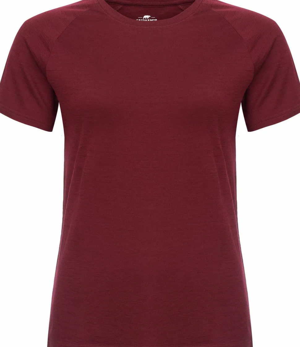 Gridarmor Women's Thin Merino Tee Tawny Port