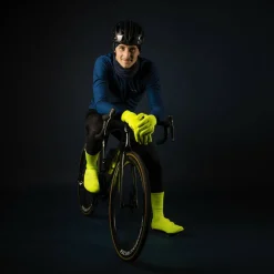 Gripgrab Flandrien Waterproof Knitted Road Shoe Covers Yellow Hi-Vis