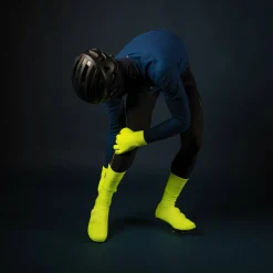 Gripgrab Flandrien Waterproof Knitted Road Shoe Covers Yellow Hi-Vis