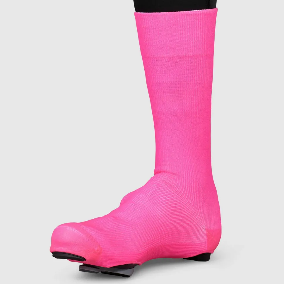 Gripgrab Flandrien Waterproof Knitted Road Shoe Covers Pink