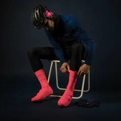 Gripgrab Flandrien Waterproof Knitted Road Shoe Covers Pink