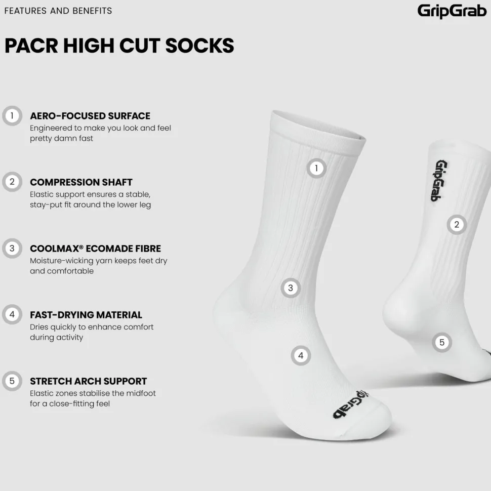 Gripgrab PACR High Cut Socks White