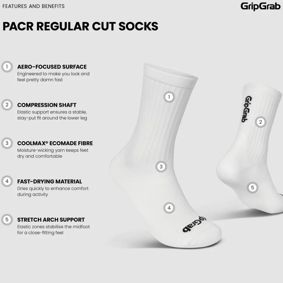 Gripgrab PACR Regular Cut Socks White