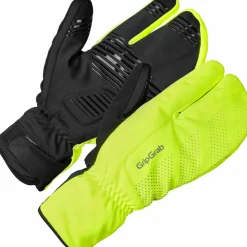 Gripgrab Ride Windproof Deep Winter Lobster Gloves Yellow Hi-Vis