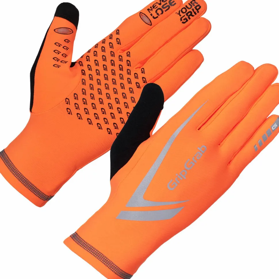 Gripgrab Running Expert Hi-Vis Touchscreen Winter Gloves Orange Hi-Vis