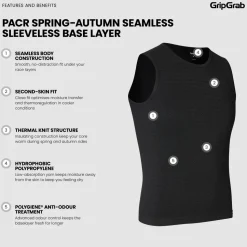 Gripgrab Unisex PACR Spring-Autumn Seamless Sleeveless Base Layer Black