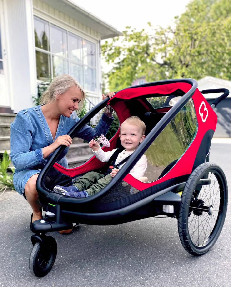 Hamax Outback (+ Bicycle Arm & Stroller Wheel) Red/Black