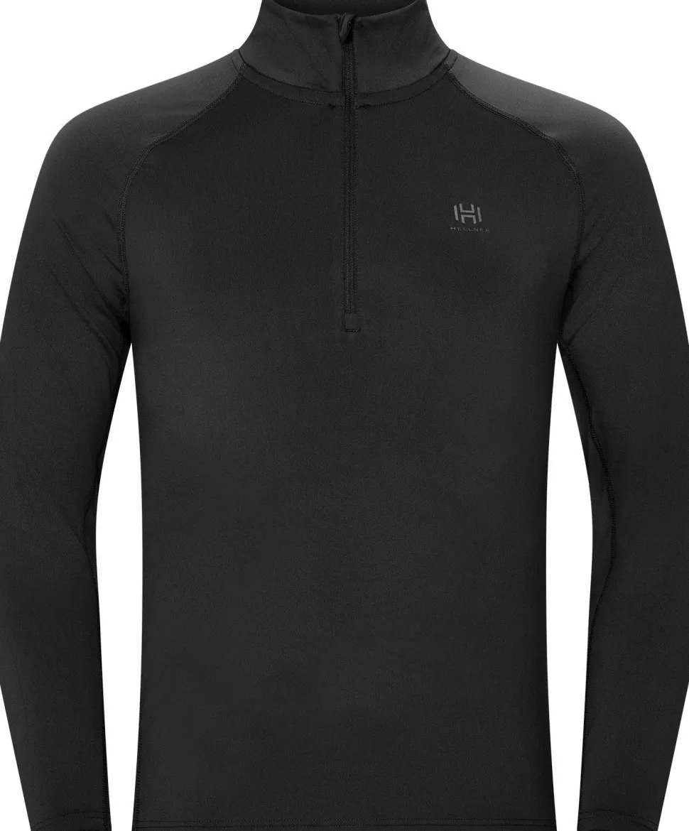 Hellner Men's Core Running Halfzip LS Tee Black Beauty