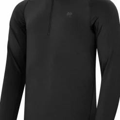 Hellner Men's Core Running Halfzip LS Tee Black Beauty