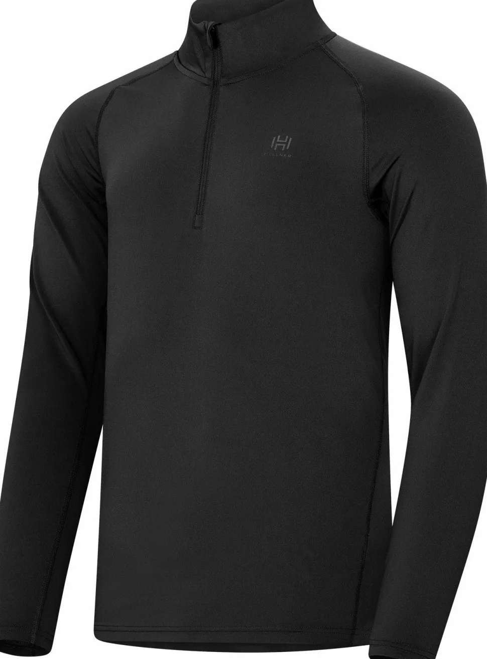 Hellner Men's Core Running Halfzip LS Tee Black Beauty