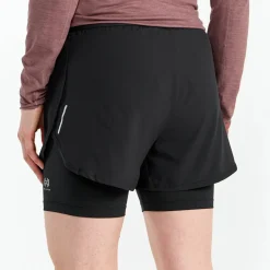 Hellner Women's Kelva 2-In-1 Running Long Tights Black Beauty/black Beauty