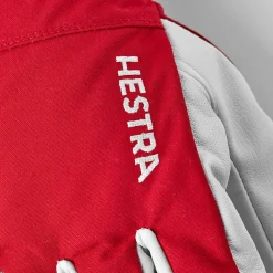 Hestra Army Leather Heli Ski 5-finger Red