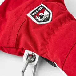 Hestra Army Leather Heli Ski 5-finger Red