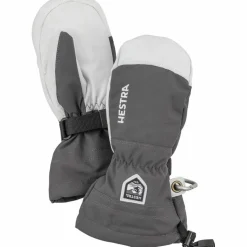 Hestra Juniors' Army Leather Heli Ski Mitt Grey