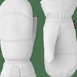 Hestra Leather Box Mitt Off White