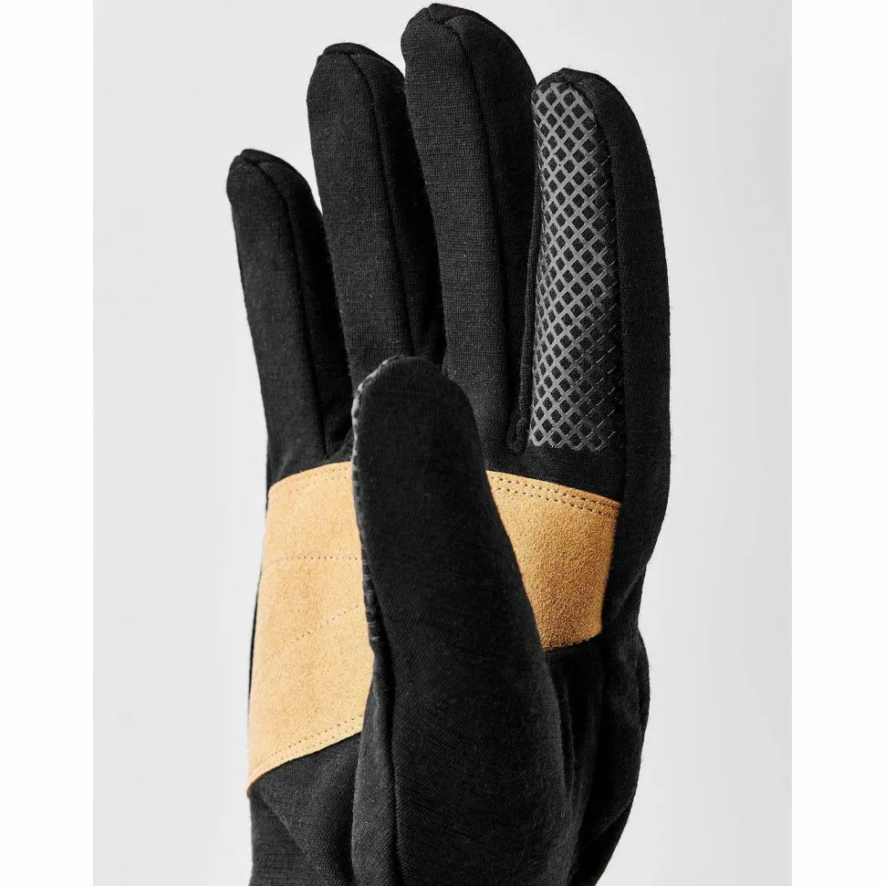 Hestra Merino Windwool Liner - 5 Finger Black