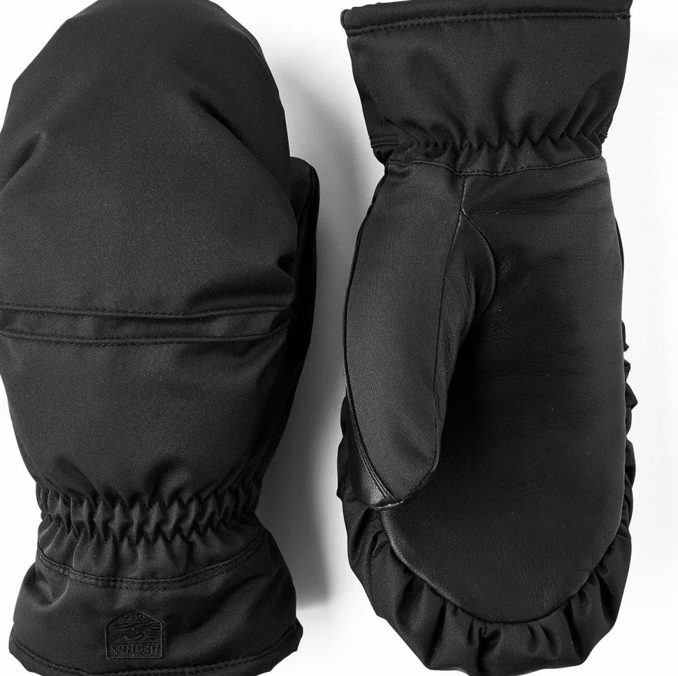 Hestra Women's Primaloft Leather Mitt Black