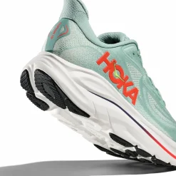 Hoka Men's Clifton 10 Wide Sage/Neon Flame