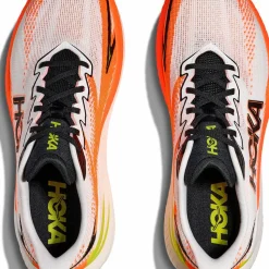 Hoka Men's Mach X 3 White/Neon Tangerine