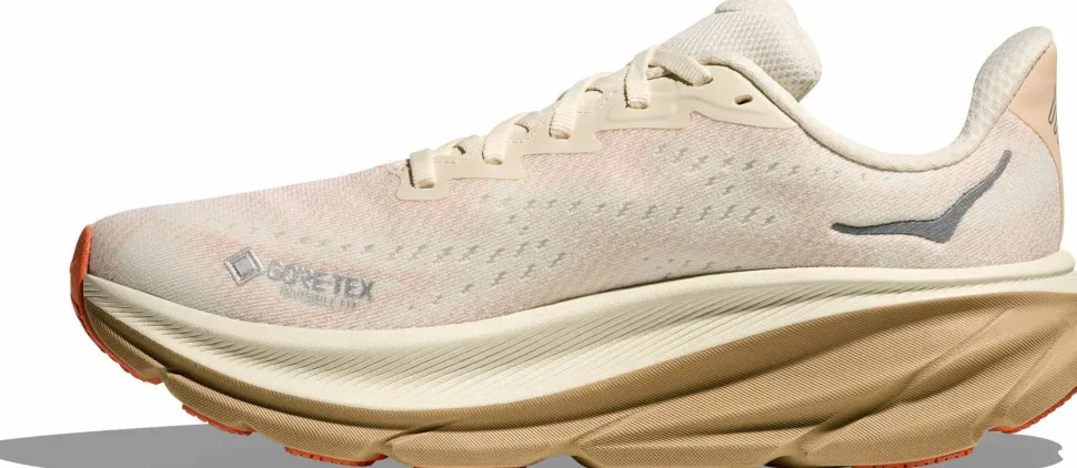 Hoka Women's Clifton 9 GORE-TEX Eggshell / Khaki