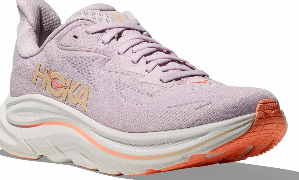 Hoka Women's Clifton 10 Lilac Cream / Tangerine Glow