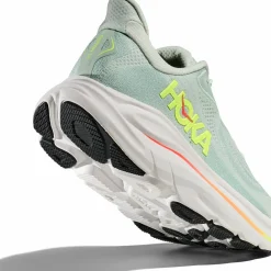 Hoka Women's Clifton 10 Sea Glass / Neon Flame