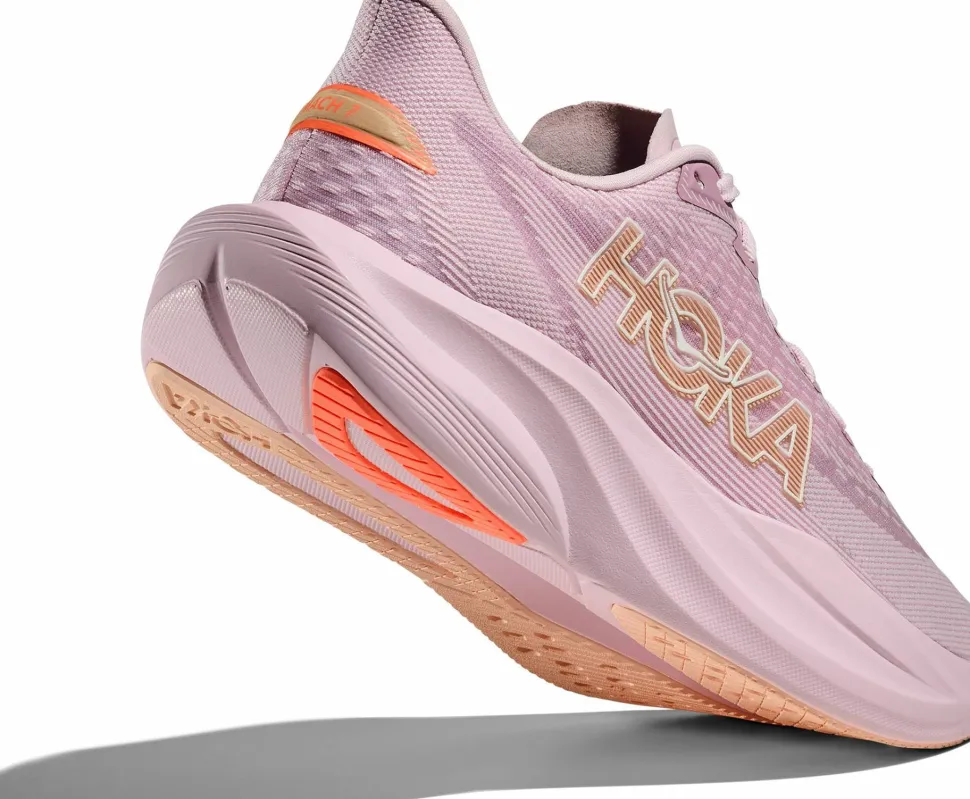 Hoka Women's Mach 7 Lilac Cream/Tangerine Glow
