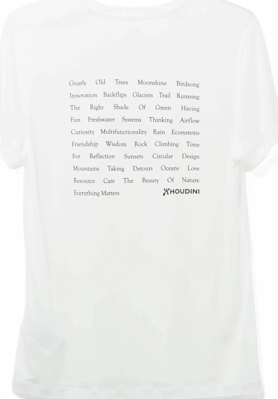 Houdini Women's Tree Message Tee Powderday White/Em Manifesto