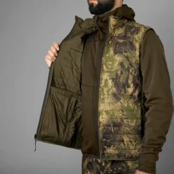 Härkila Men's Deer Stalker Camo Reversible Packable Waistcoat Willow Green/Axis MSP Forest