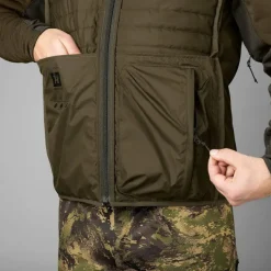 Härkila Men's Deer Stalker Camo Reversible Packable Waistcoat Willow Green/Axis MSP Forest