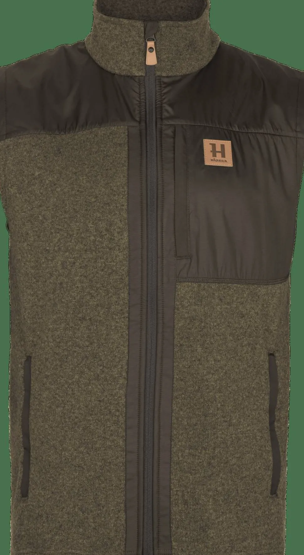 Härkila Men's Kalix Fleece Waistcoat Willow Green/Shadow Brown