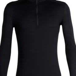Icebreaker Men's 200 Oasis Long Sleeve Half Zip Black