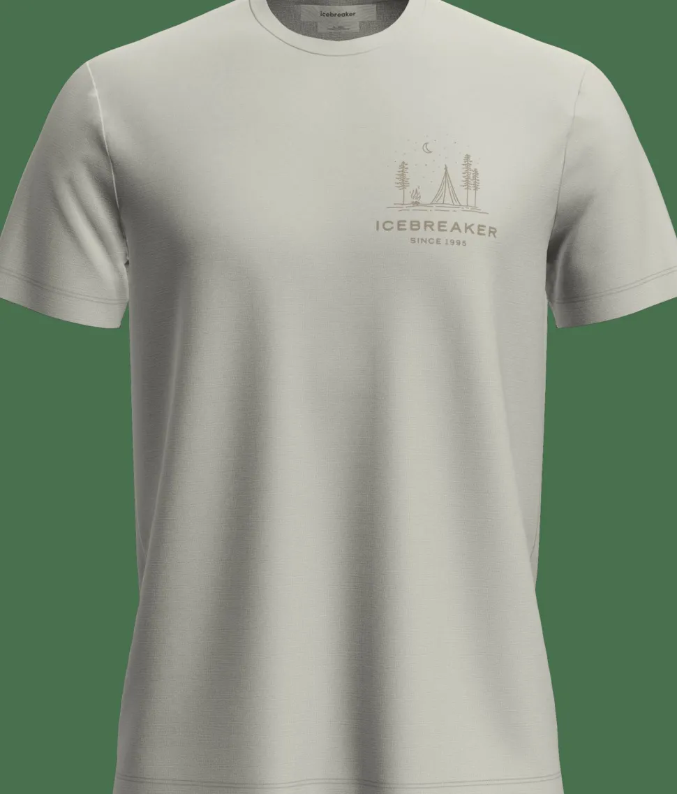 Icebreaker Men's Merino 150 Tech Lite Peaceful Pass T-shirt Ecru Hthr