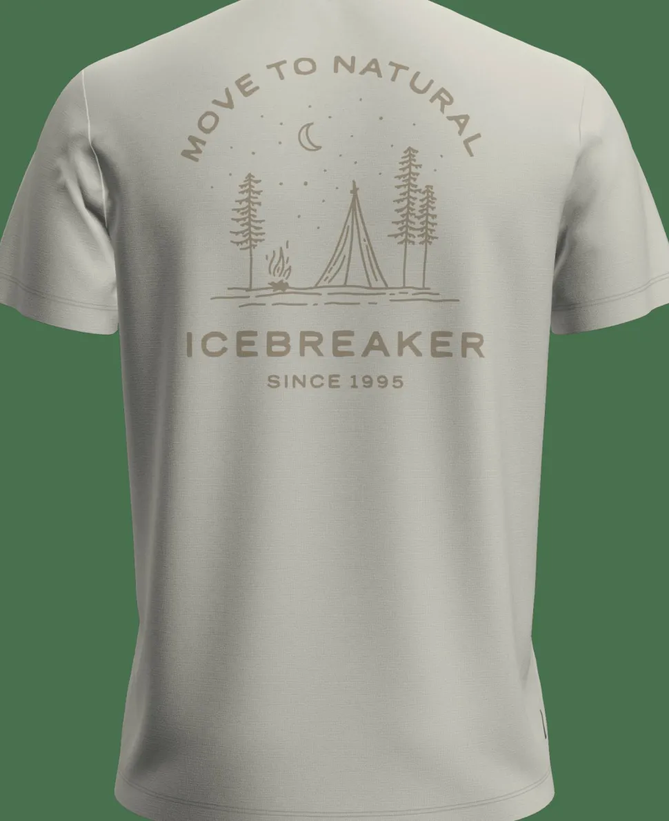Icebreaker Men's Merino 150 Tech Lite Peaceful Pass T-shirt Ecru Hthr