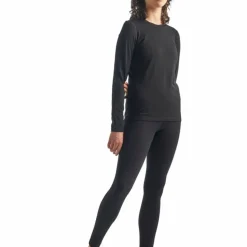 Icebreaker Women's 200 Oasis Long Sleeve Crewe Black