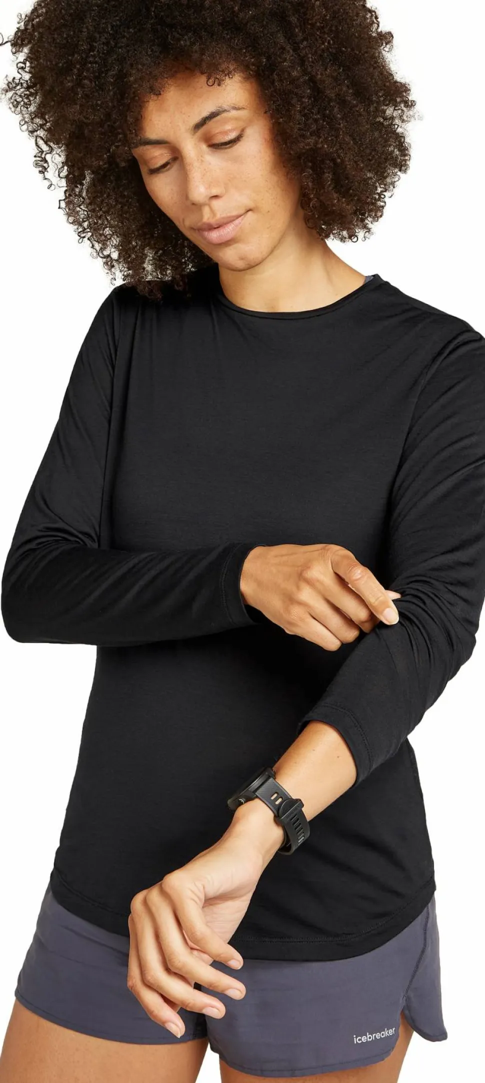 Icebreaker Women's Merino 125 Cool-Lite Sphere III Long Sleeve Tee Black