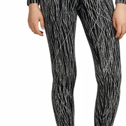 Icebreaker Women's Merino 260 Tech Vertex High Rise Leggings Delta Lines AOP Black/Snow