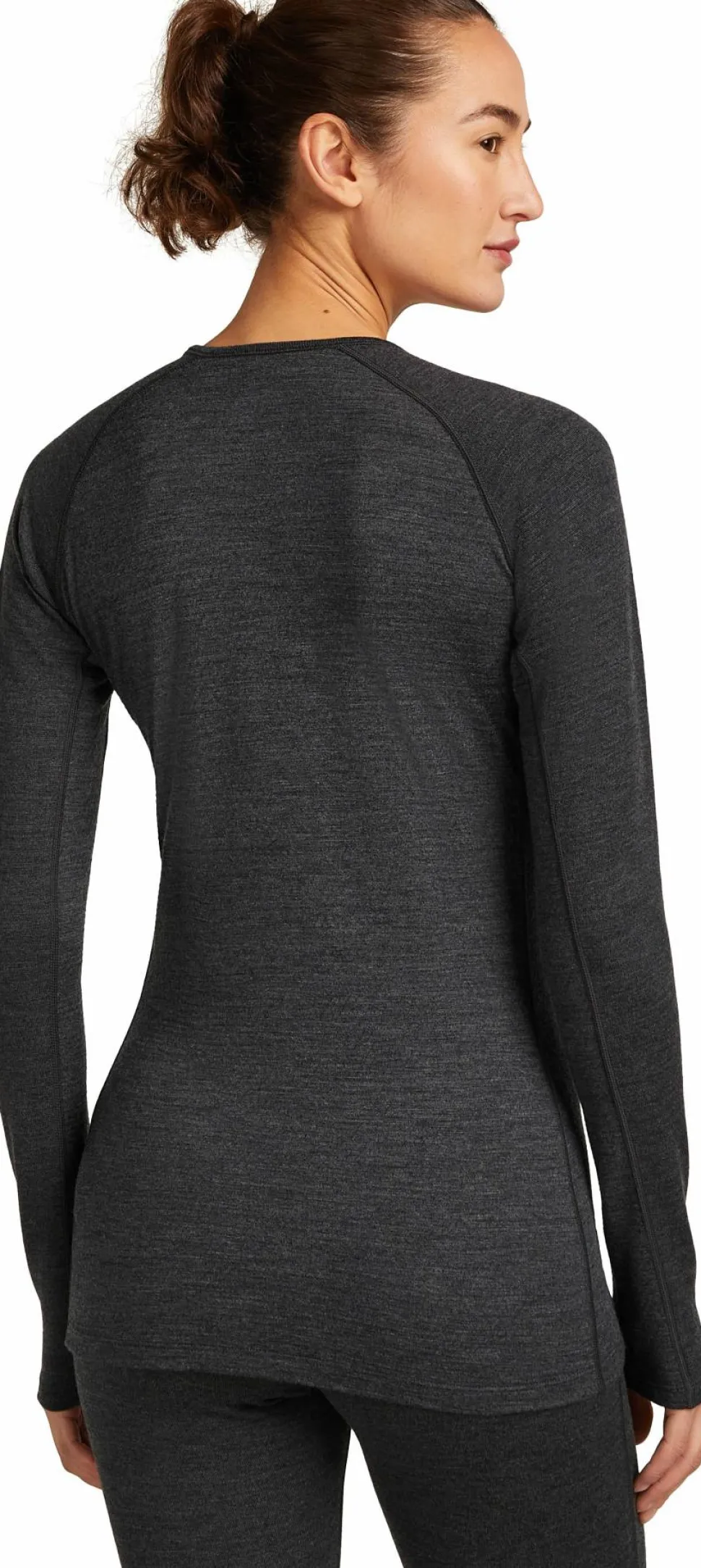 Icebreaker Women's Merino 260 ZoneKnit Long Sleeve Crewe Jet Hthr