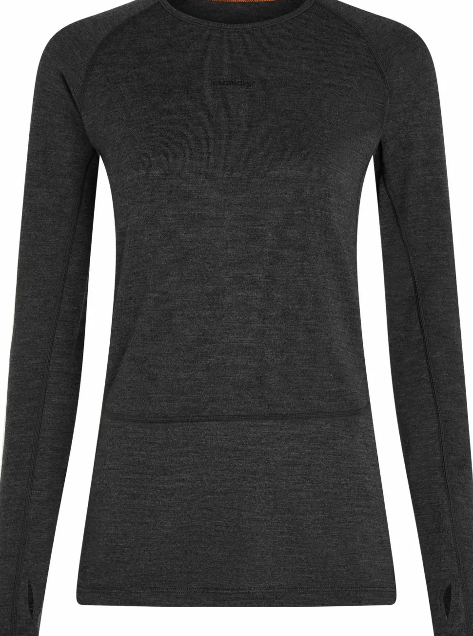 Icebreaker Women's Merino 260 ZoneKnit Long Sleeve Crewe Jet Hthr