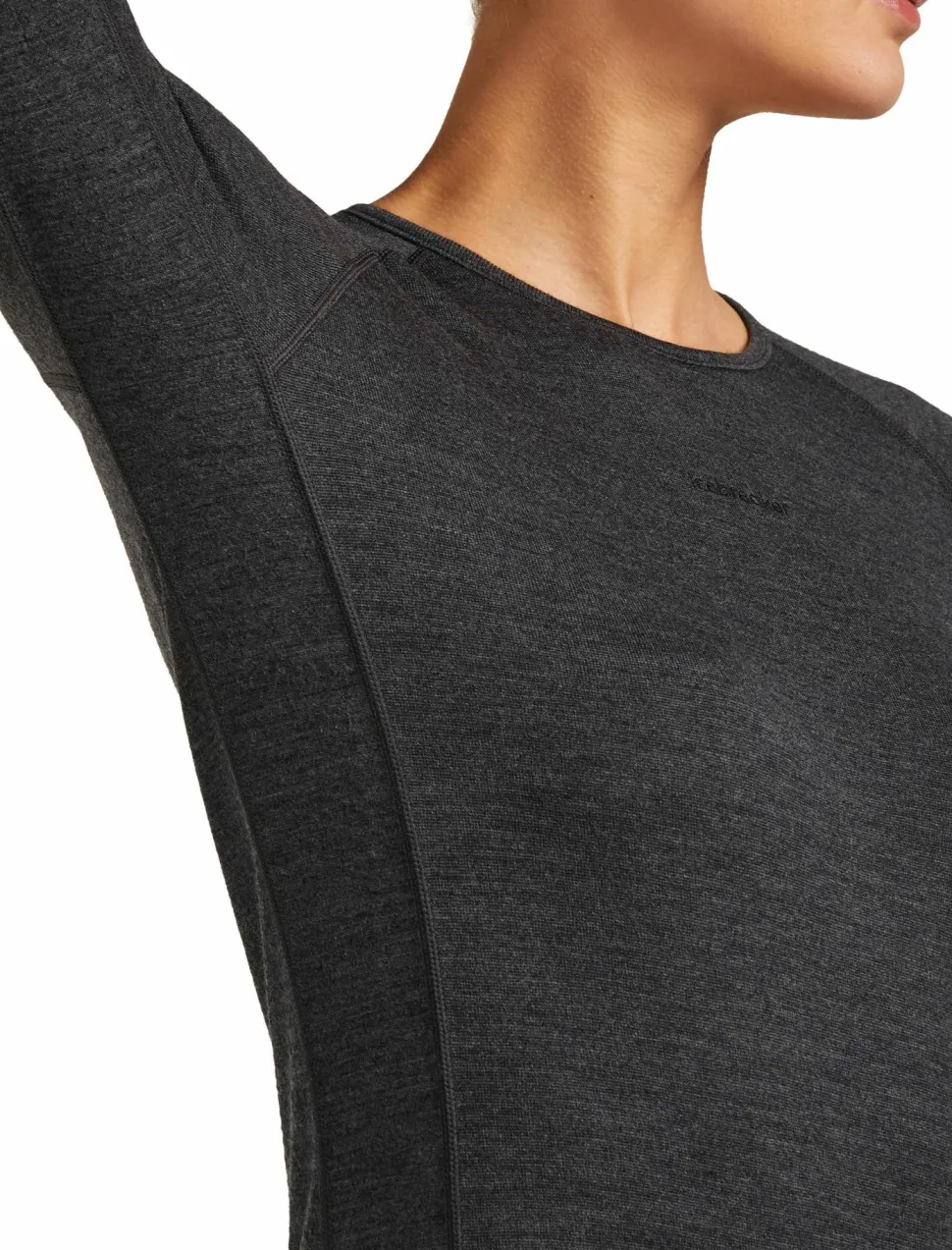 Icebreaker Women's Merino 260 ZoneKnit Long Sleeve Crewe Jet Hthr