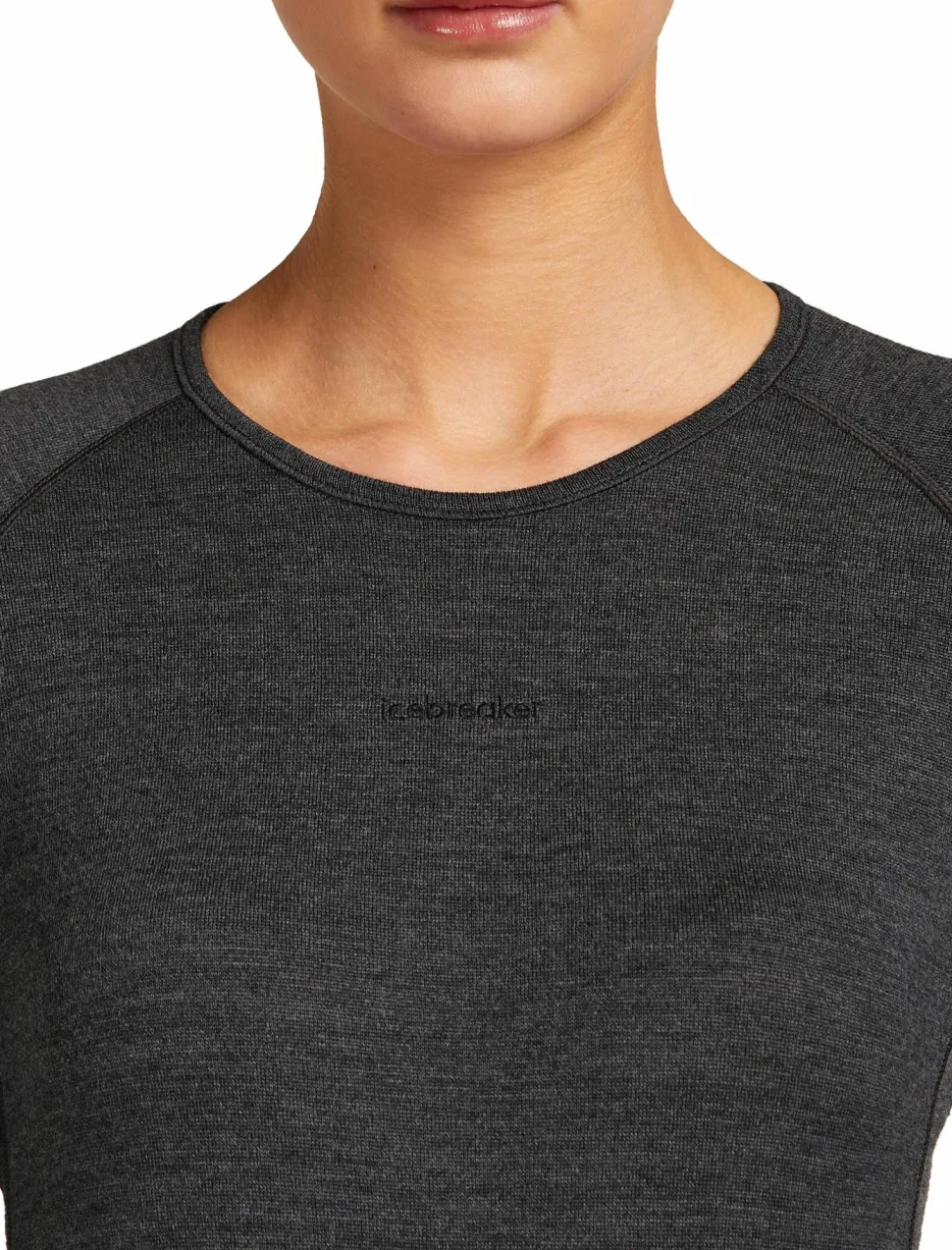 Icebreaker Women's Merino 260 ZoneKnit Long Sleeve Crewe Jet Hthr