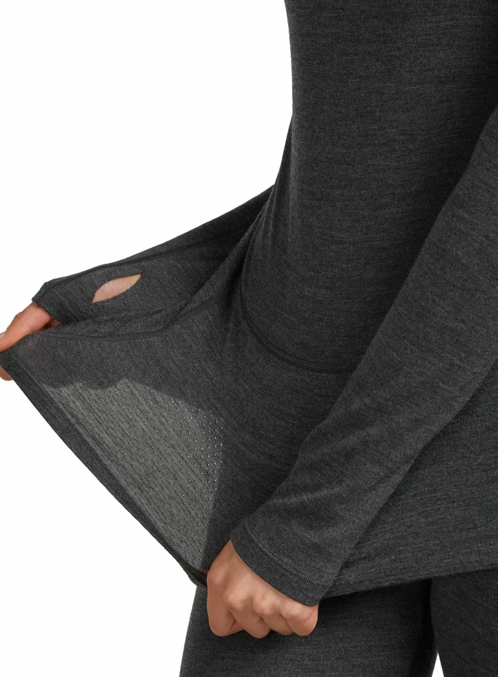 Icebreaker Women's Merino 260 ZoneKnit Long Sleeve Crewe Jet Hthr