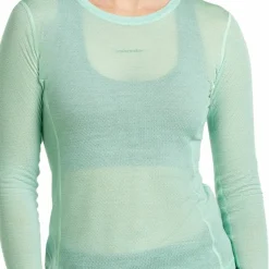 Icebreaker Women's Merino 75 Cool-Lite Featherlight Longleeve Crewe Mint