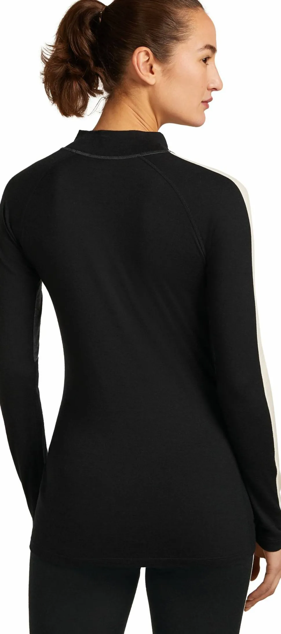 Icebreaker Women's Merino 200 Oasis+ Long Sleeve High Neck Black/Jet Hthr/Undyed