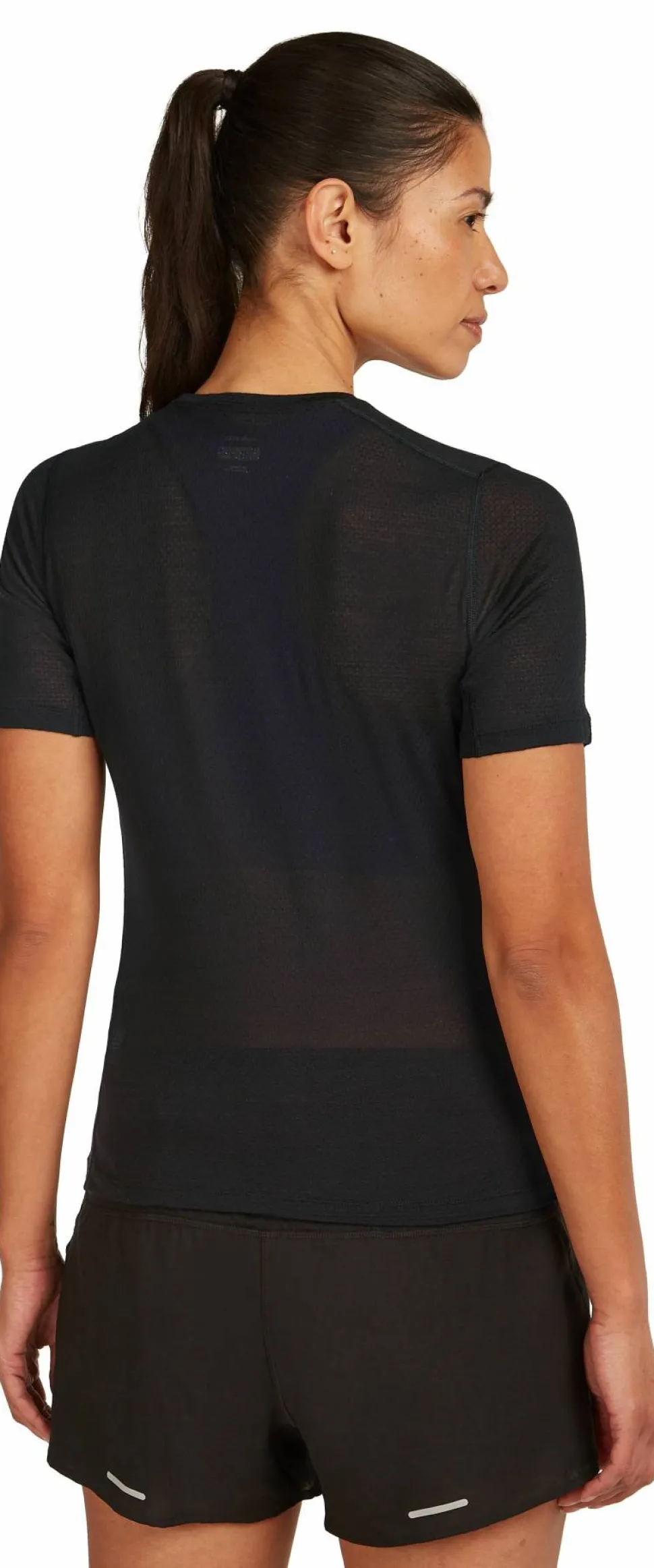 Icebreaker Women's Merino 75 Cool-Lite Featherlight Shortsleeve Crewe Black