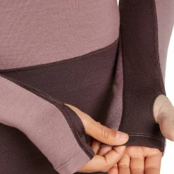 Icebreaker Women's Merino 260 ZoneKnit Long Sleeve Crewe Java/Summit