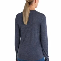 Icebreaker Women's Merino 125 Cool-Lite Sphere III Long Sleeve Tee Midnight Navy Heather